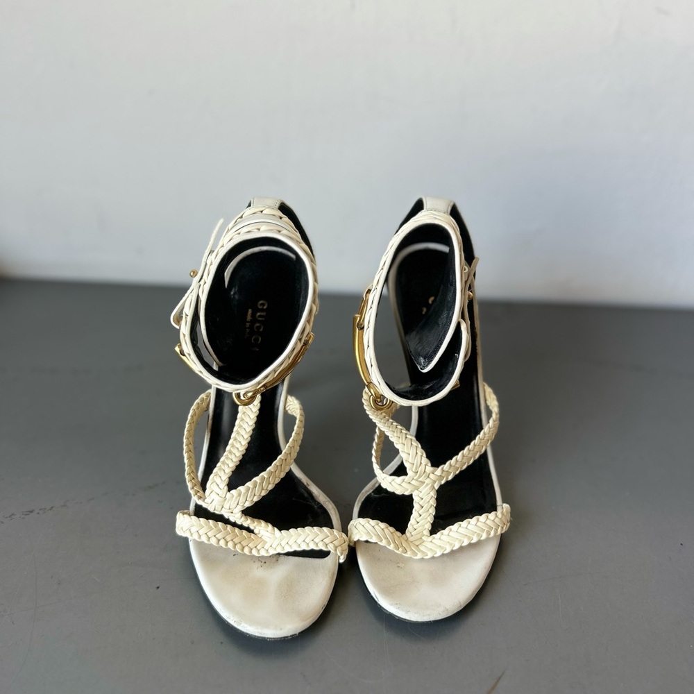 Gucci Ursla white/ivory sandal heels size 36.5 - Picture 11 of 11